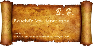Bruchács Henrietta névjegykártya