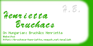 henrietta bruchacs business card