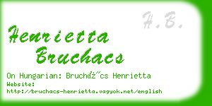 henrietta bruchacs business card